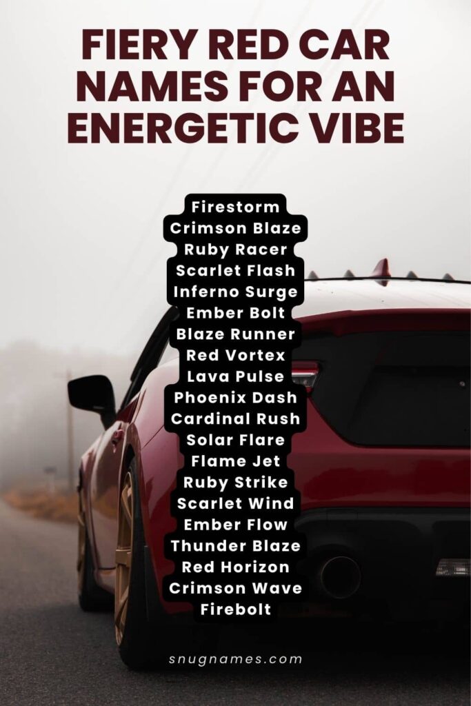 Fiery Red Car Names for an Energetic Vibe