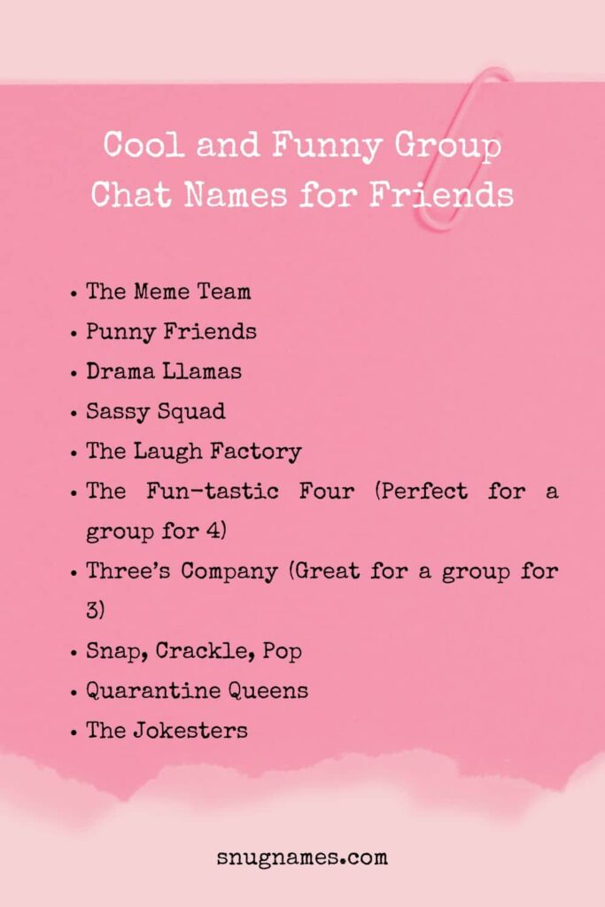 Cool and Funny Group Chat Names for Friends