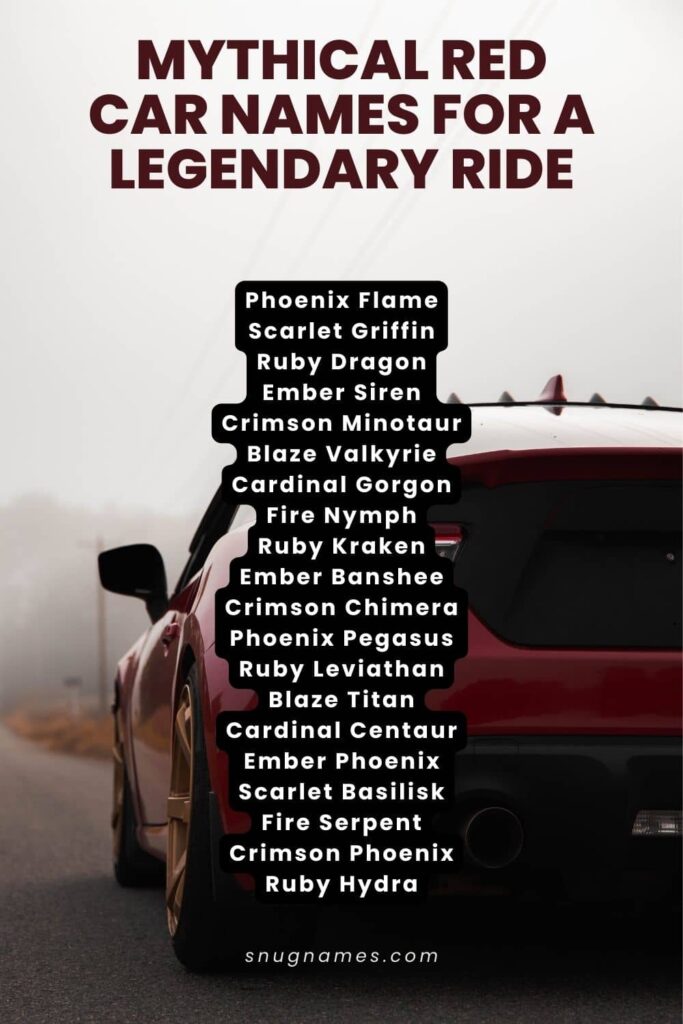 Mythical Red Car Names for a Legendary Ride