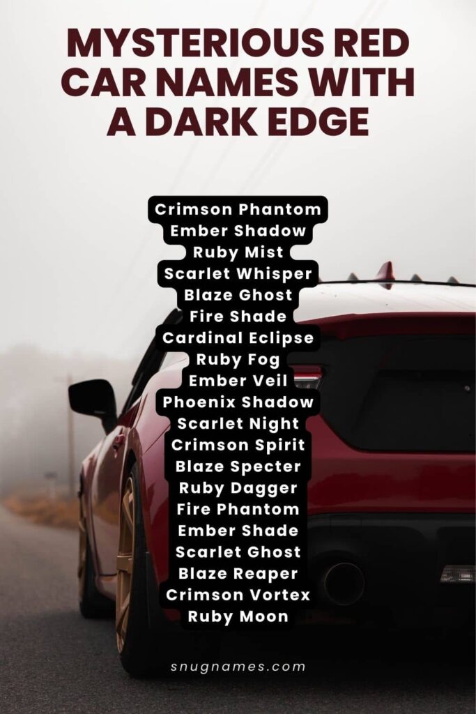 Mysterious Red Car Names with a Dark Edge