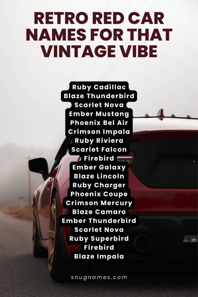 Retro Red Car Names for That Vintage Vibe