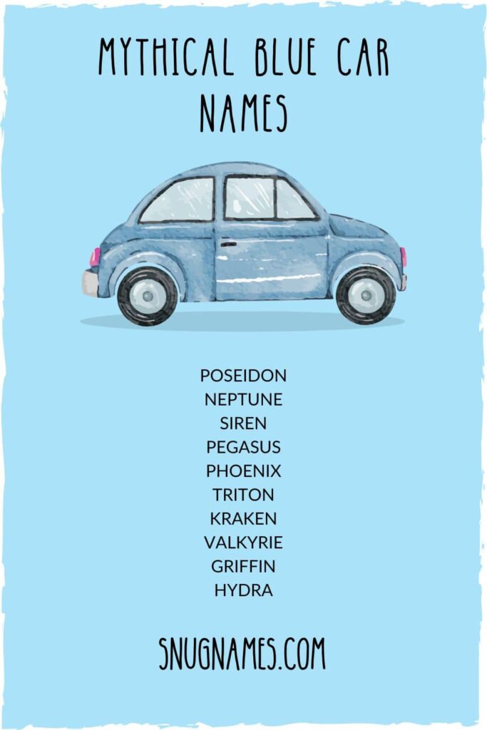 Mythical Blue Car Names