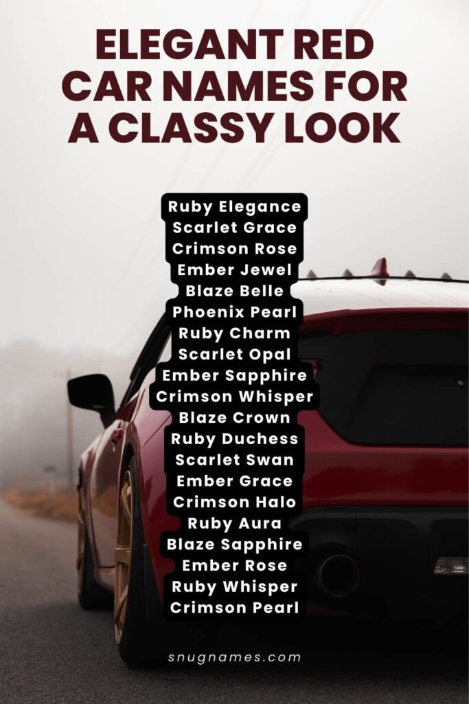 Elegant Red Car Names for a Classy Look