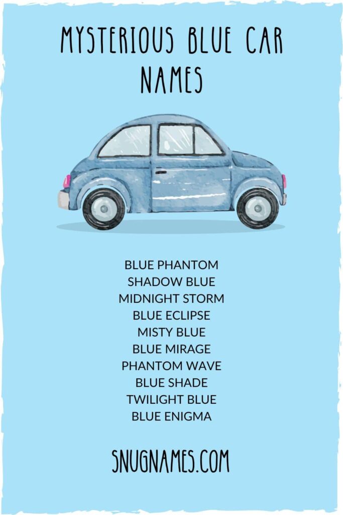 Mysterious Blue Car Names