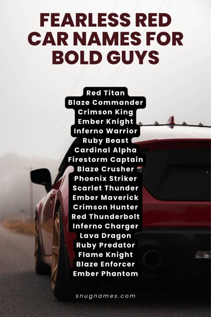 Fearless Red Car Names for Bold Guys