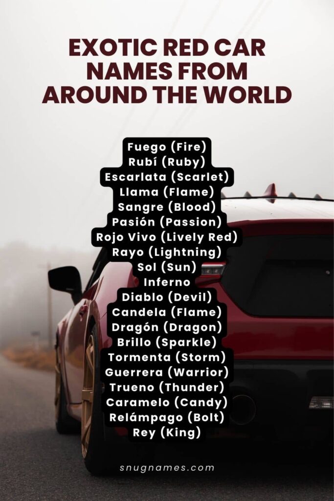 Exotic Red Car Names from Around the World