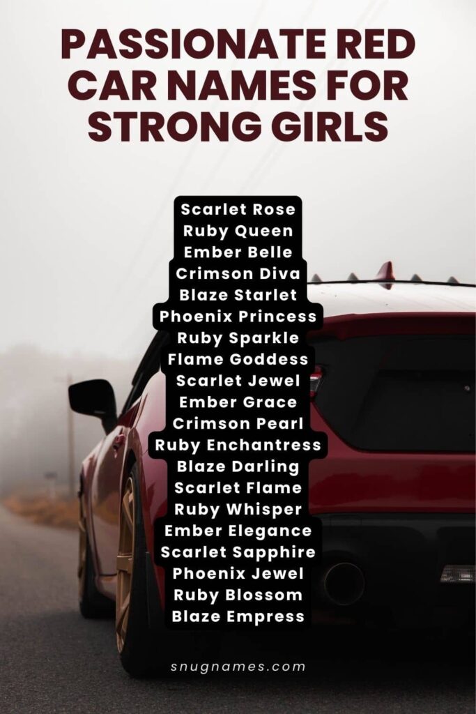 Passionate Red Car Names for Strong Girls