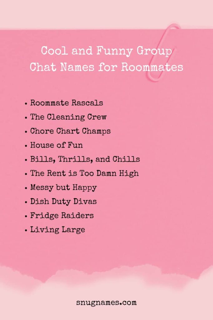 Cool and Funny Group Chat Names for Roommates