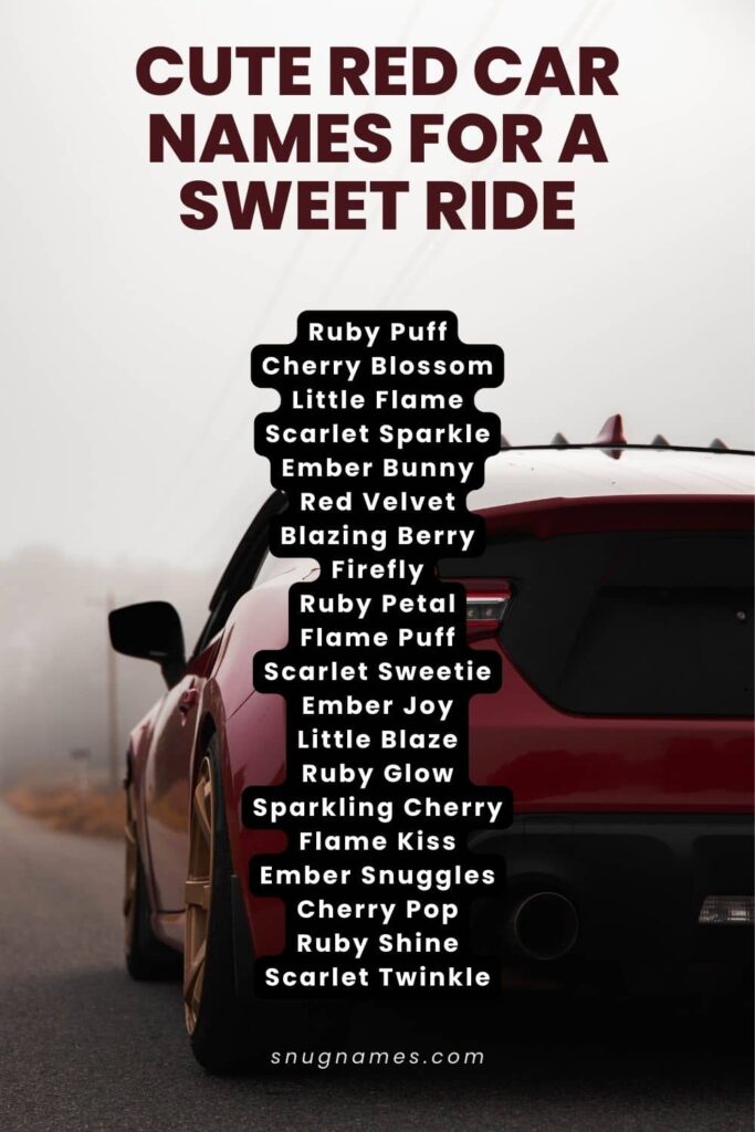 Cute Red Car Names for a Sweet Ride