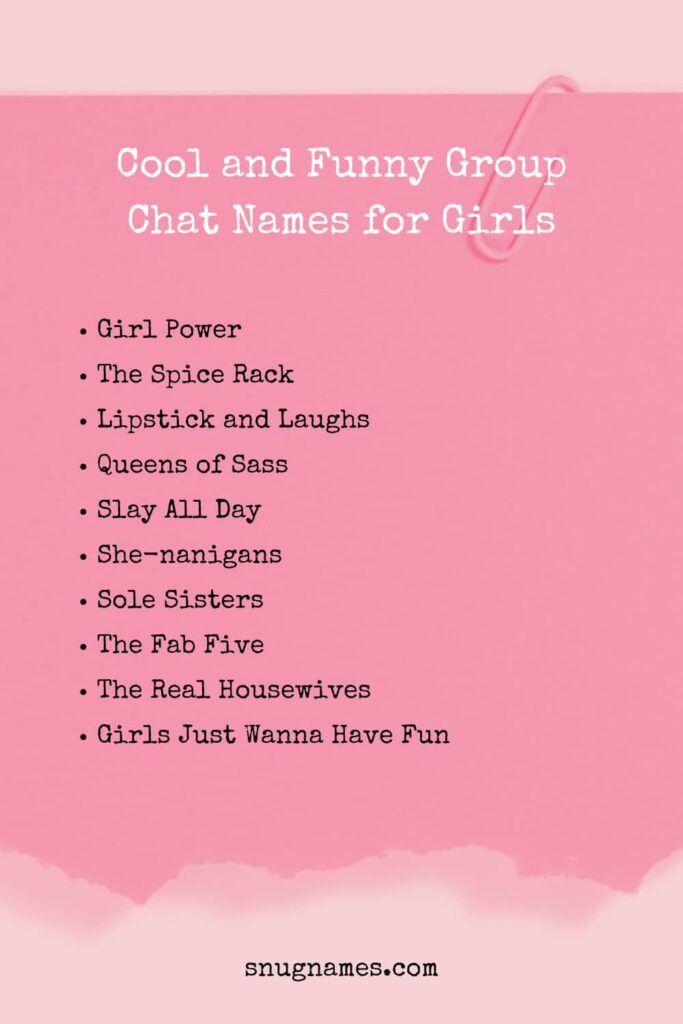 Cool and Funny Group Chat Names for Girls