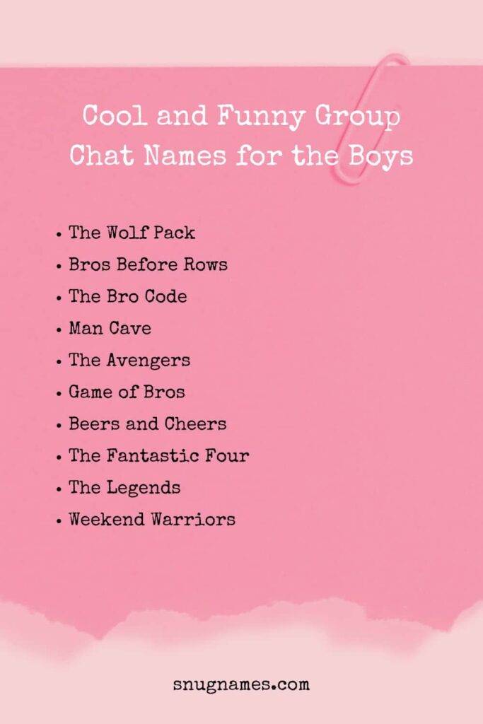 Cool and Funny Group Chat Names for the Boys