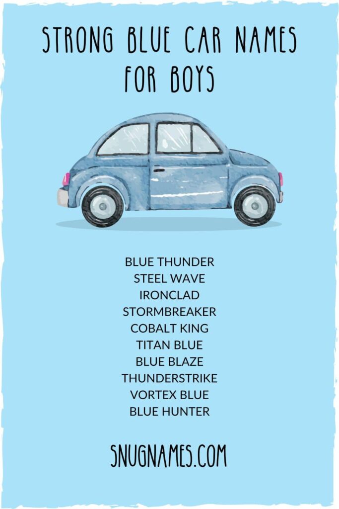 Strong Blue Car Names for Boys