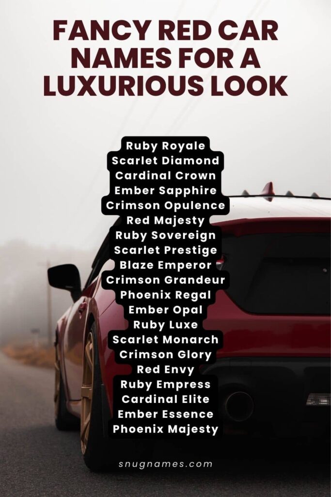 Fancy Red Car Names for a Luxurious Look