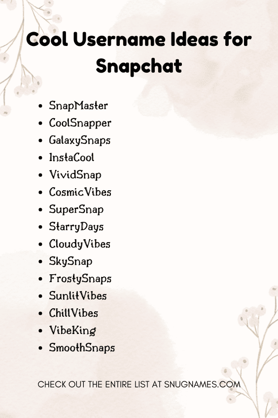 Cool Username Ideas for Snapchat