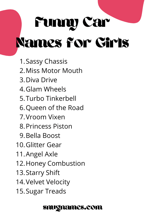 Funny Car Names for Girls