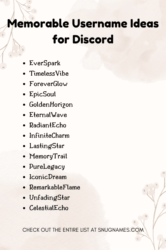 Memorable Username Ideas for Discord