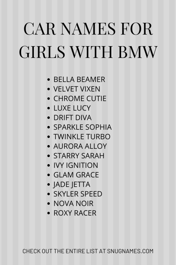 Car Names for Girls with BMW