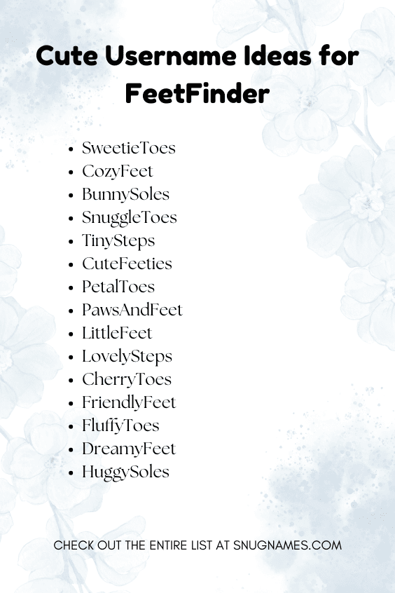 Cute Username Ideas for FeetFinder