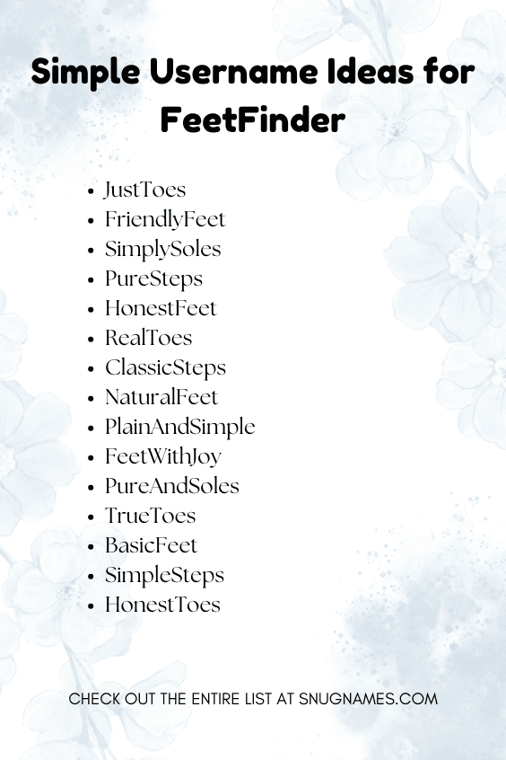 Simple Username Ideas for FeetFinder