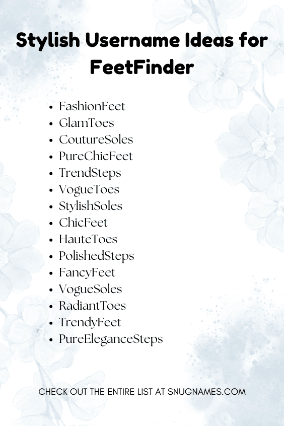 Stylish Username Ideas for FeetFinder