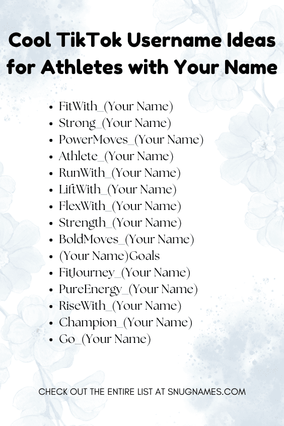 Cool TikTok Username Ideas for Athletes with Your Name