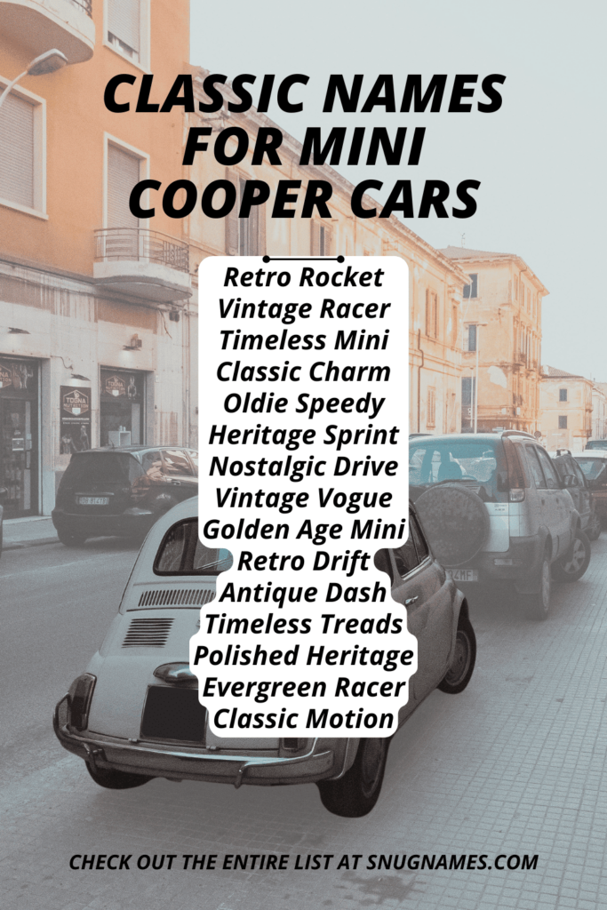 Classic Names for Mini Cooper Cars