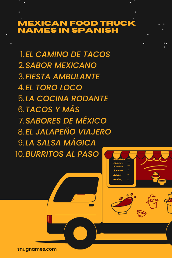 Mexican Food Truck Names in Spanish