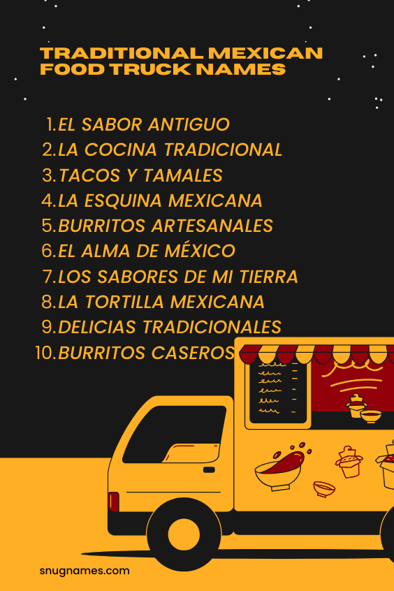 Traditional Mexican Food Truck Names